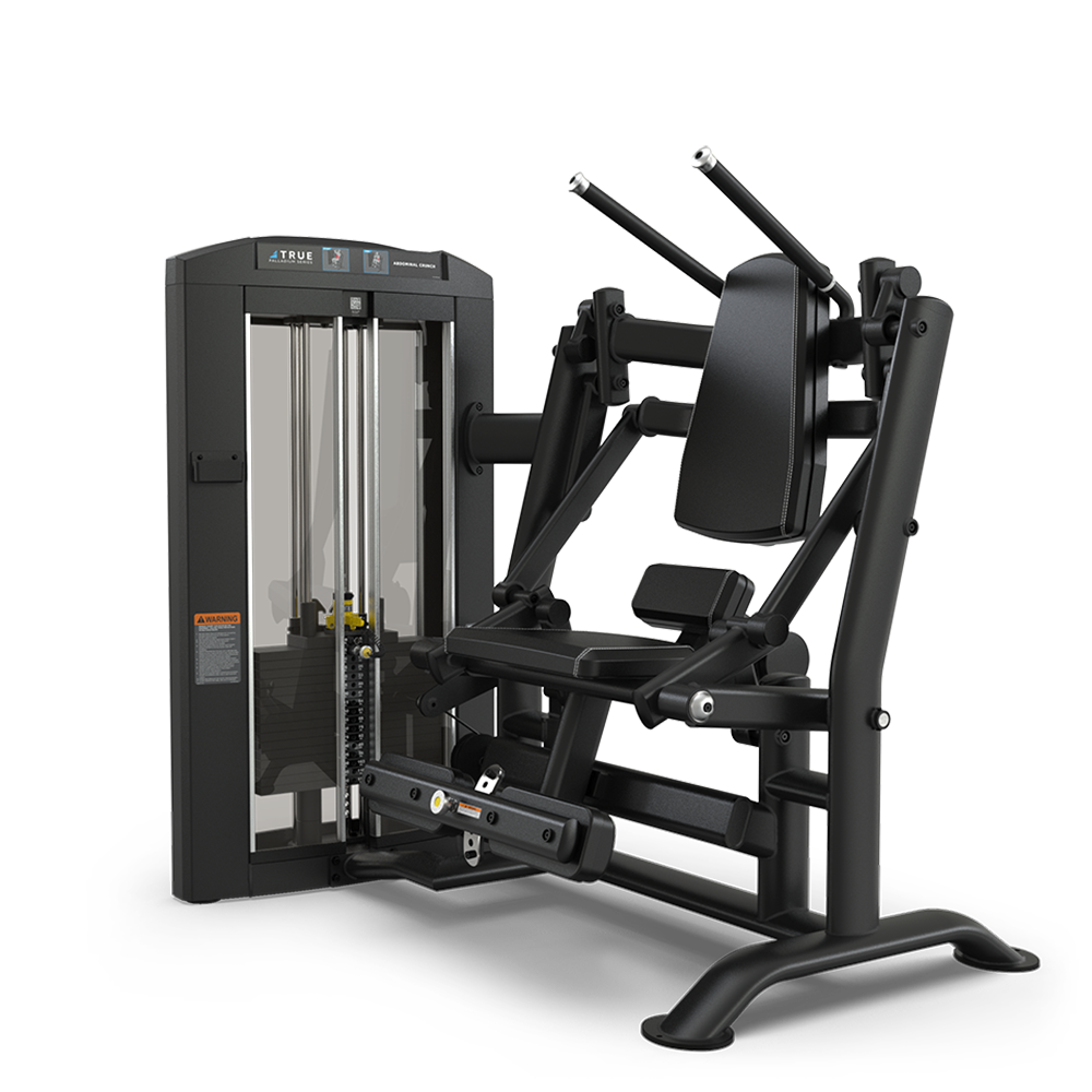 A black seated leg press machine with weight stack, adjustable seat, and handles, designed for strength training exercises targeting the legs and lower body, set against a white background.