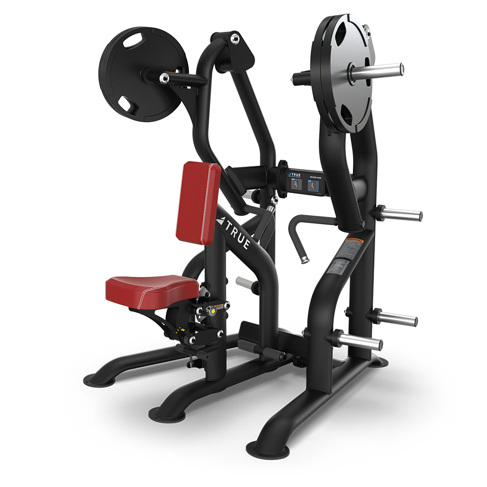 A black and red exercise machine.