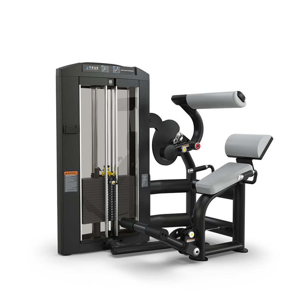 A black and gray seated gym machine with padded supports for the legs and back, designed for performing leg curl exercises, set against a plain white background.