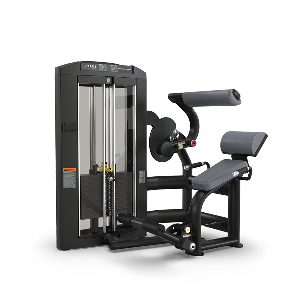 A black and gray gym machine designed for seated leg curls, featuring padded cushions for the seat and leg supports, a weight stack with a selector pin, and a clear display panel at the top.